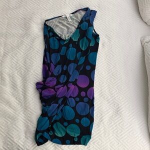 Diane Von Furstenberg Silk Dress with Blue and Purple Accents